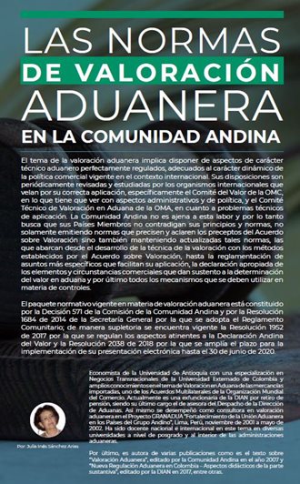 Las normas de valoración aduanera en la Comunidad Andina