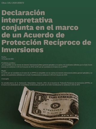 Declaración  Interpretativa  Conjunta en el marco de un Acuerdo de Protección Recíprocos de Inversiones.