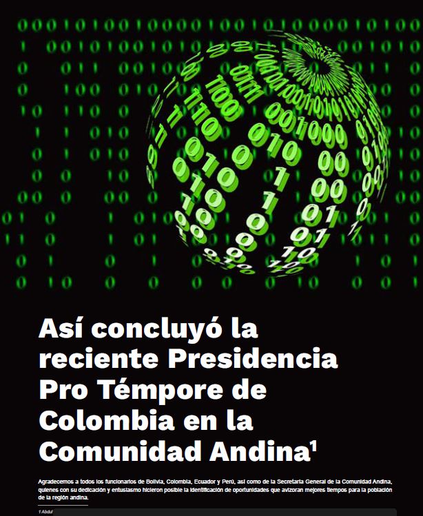 Así concluyó la reciente presidencia pro tempore de Colombia en la comunidad andina