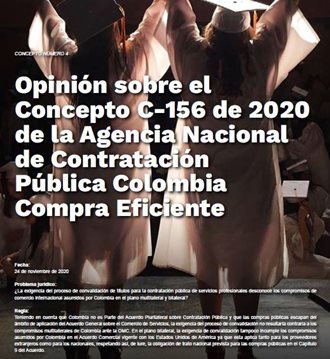 Opinión sobre el Concepto C-156 de 2020 de la Agencia Nacional de Contratación Pública Colombia Compra Eficien