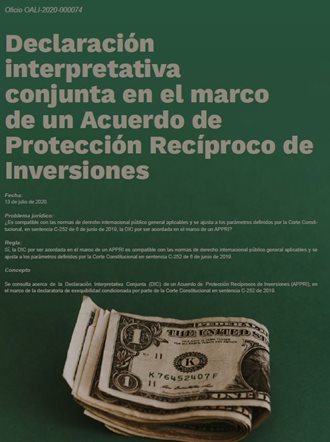 Declaración  Interpretativa  Conjunta en el marco de un Acuerdo de Protección Recíprocos de Inversiones.