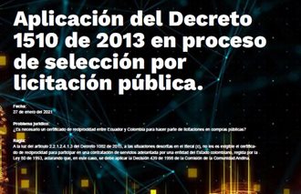 Aplicación del Decreto 1510 de 2013 en proceso de selección por licitación pública. Fecha: 27 de enero del 202